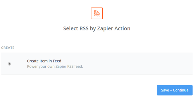 rss by zapier öğe oluştur