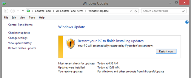 9.2 Windows Güncellemesi - PC'yi yeniden başlat