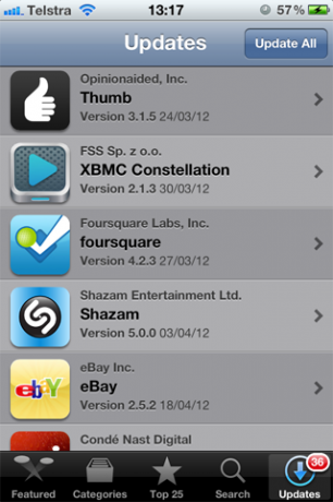 iPhone 2: Orta seviye (iOS5) uygulama mağazası güncellemeleri