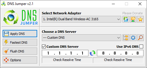 DNS Jumper dns test aracı