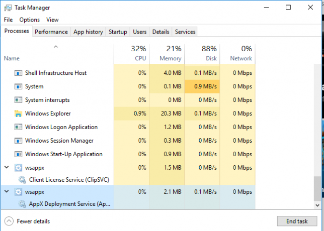 wsappx nedir ve neden yüksek işlemci ram windows 10 yayınlar