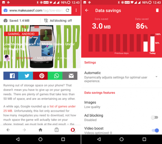 android lite uygulamaları opera mini