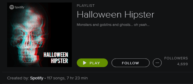 Spotify Çalma Listesi - Cadılar Bayramı Hipster