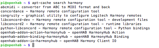 openhab apt-cache arama uyum bağlama