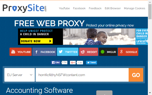 Sahte URL ile Proxy Sitesi