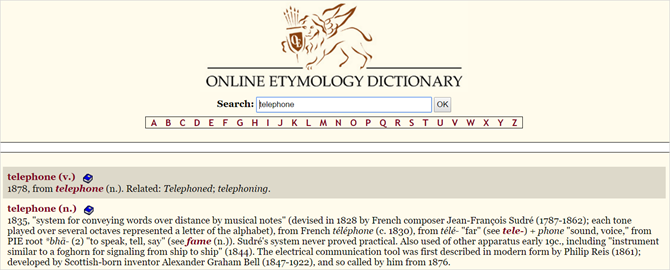 Her Durum için 13 Eşsiz Çevrimiçi Sözlük OnlineEtmologyDictionary web