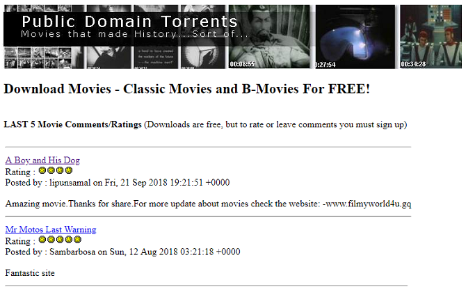 Filmler için En İyi Public Domain Siteleri - Public Domain Torrents