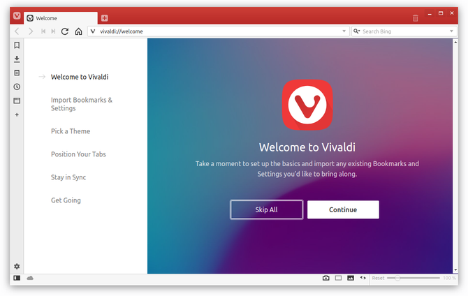 Linux'ta Vivaldi web tarayıcısı