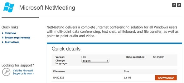 Sana Şapkamı Deviriyorum, Microsoft NetMeeting downloadnetmeet