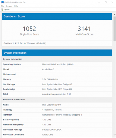 Azulle Byte 3 İnceleme: Bu Küçük, Fansız Mini PC Her Şey Byte 3 Geekbench CPU Yapar