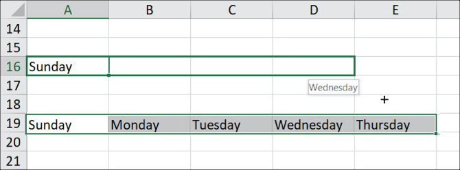 Excel'in Haftanın Otomatik Doldurma Günleri