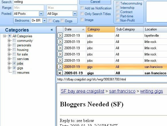 Craigslist'de Ara CraigsList Reader (Windows) ile craigslist41