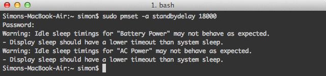 Terminal-değiştirme standbydelay