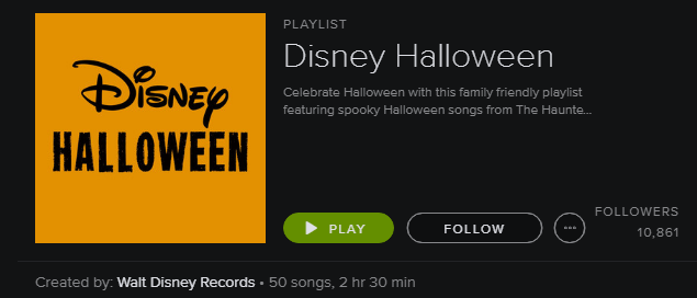 Spotify Çalma Listesi - Disney Cadılar Bayramı