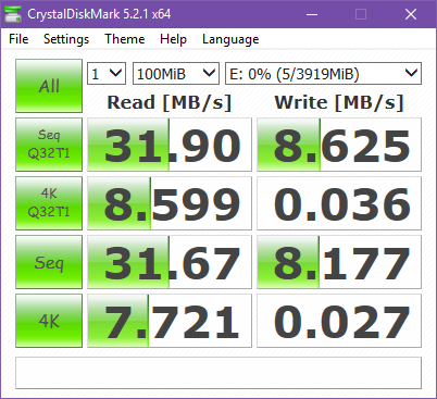 Windows'ta USB Flash Sürücünüzün Hızını Kontrol Etmek İçin 5 Uygulama USB sürücü hızını test edin crystaldiskmark