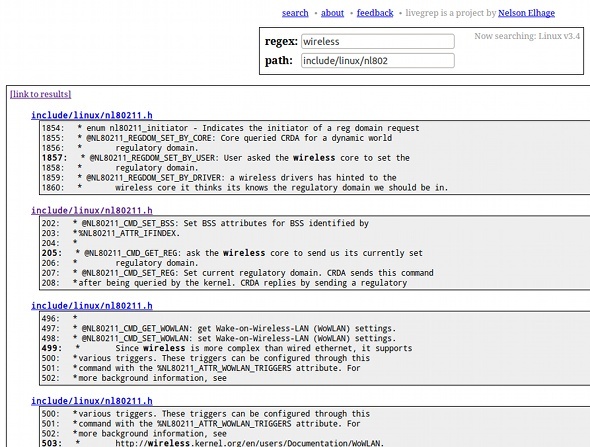 linux çekirdeği kaynak kodunu ara