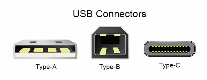 Farklı USB konektör tipleri