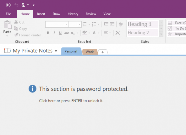 Bu bölüm OneNote 2016'da korunmaktadır