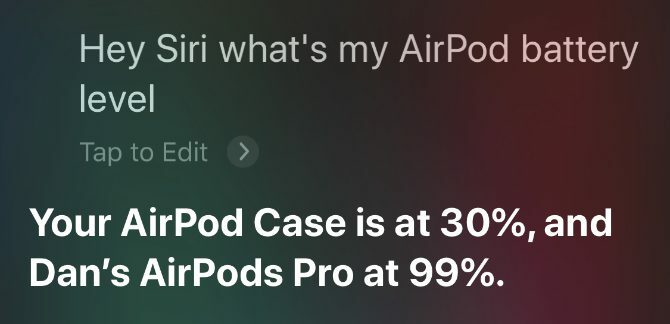 Siri, AirPods pil yüzdesini okuyor