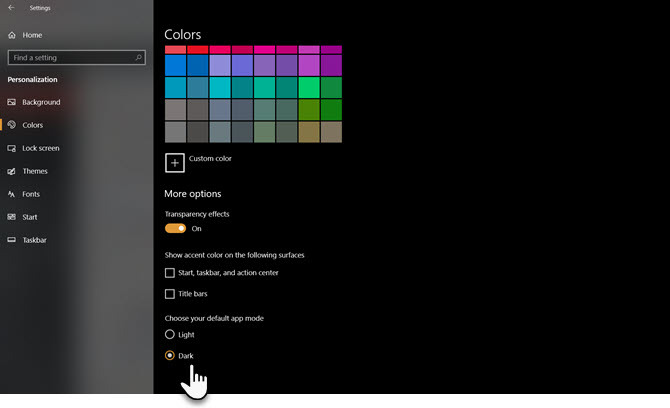 Windows 10 Karanlık Modu