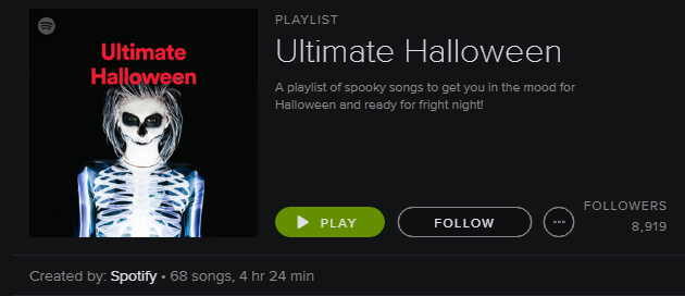 Spotify Oynatma Listesi - Ultimate Halloween