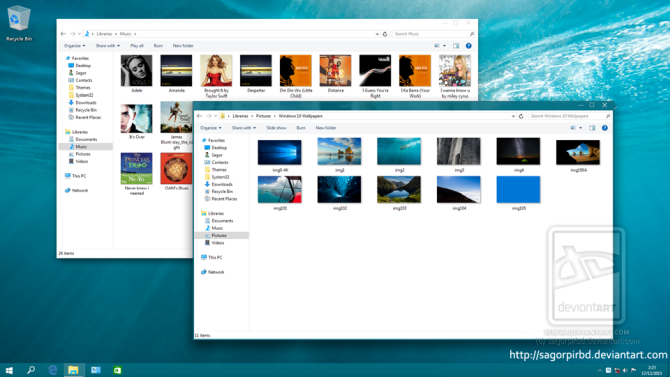 windows 7 için windows 10 teması