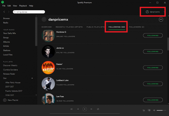 Spotify Aşağıdaki