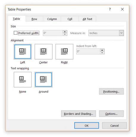 Microsoft Word-Table Özellikleri