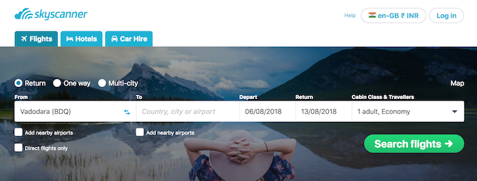 Bu yararlı web sitesi Skyscanner olarak bilinir
