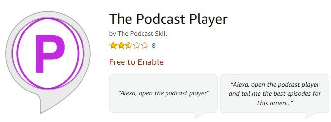 Amazon yankı podcast'leri için Podcast Player