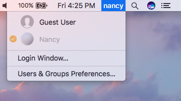 Mac Menü Çubuğunu Kullanarak Kullanıcı Hesaplarını Hızlı Bir Şekilde Değiştirme Mac Kullanıcısını Değiştir