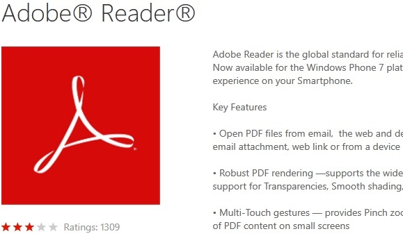 Windows Phone Marketplace: Windows Phone'unuz İçin Uygulamalar Bulun ve İndirin Adobe