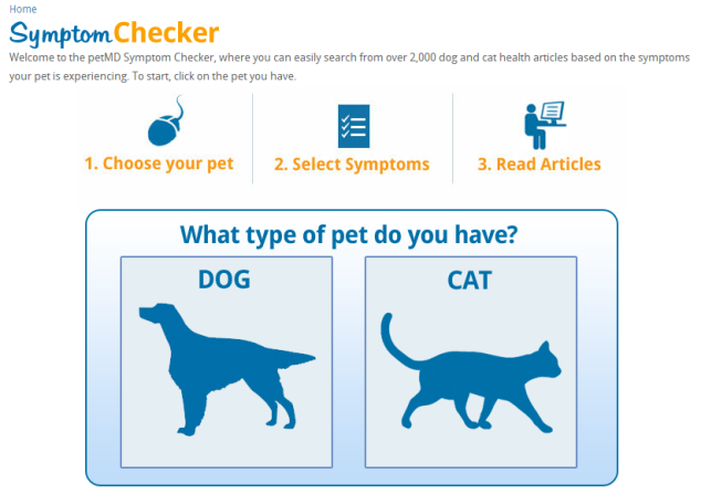 petmd semptom denetleyicisi