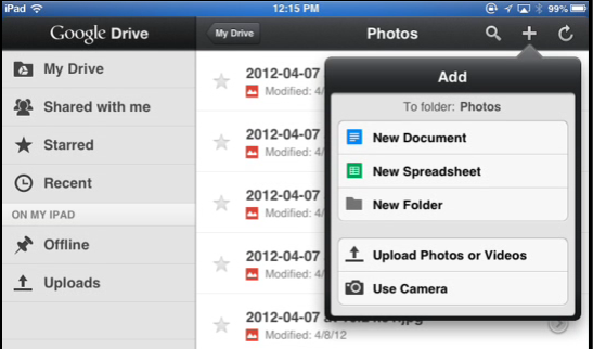 Google Drive Dokümanlarınıza iPad'de Erişme, Oluşturma ve Paylaşma [iOS] Google Drive 5