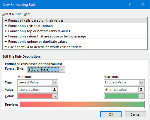 excel yeni kural