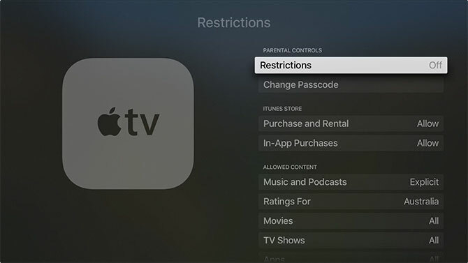 Apple TV Apple TV kısıtlamalarınızı ayarlama ve kullanma