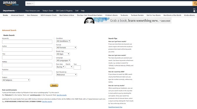 amazon gelişmiş arama