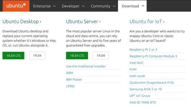 Ubuntu web sitesinde Ubuntu Sunucusu indir