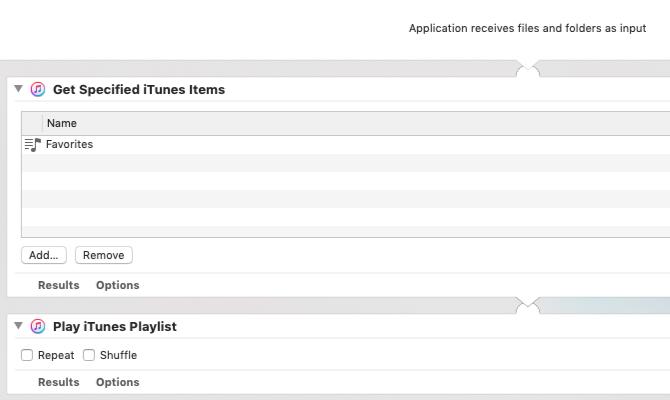 Mac'te belirli bir oynatma listesini oynatmak için Automator uygulaması