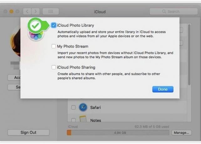 Fotoğraf Kitaplığı Mac - icloud senkronizasyonunu etkinleştir