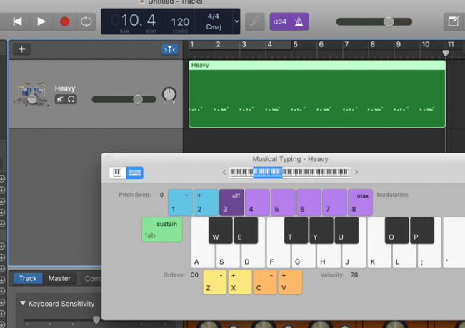 GarageBand'de davul izi