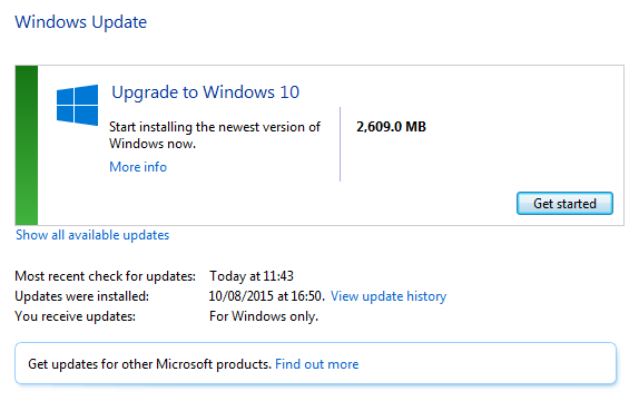 Windows 10 Windows Update ücretsiz yolu