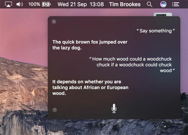 MacOS'ta Siri