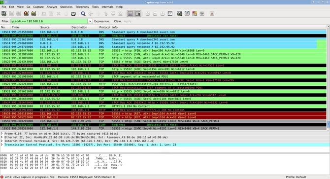 Kullanılan Wireshark Örneği