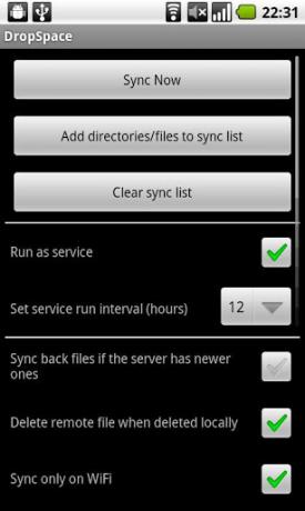 android senkronizasyon sd kart dropbox