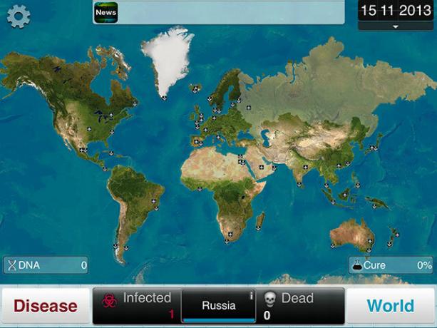 Plague Inc.'de Bir Hastalık Seç ve İnsanlığı Sil salgın haritası