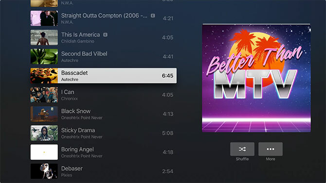 Apple TV'de Apple Müzik Video Oynatma Listesi