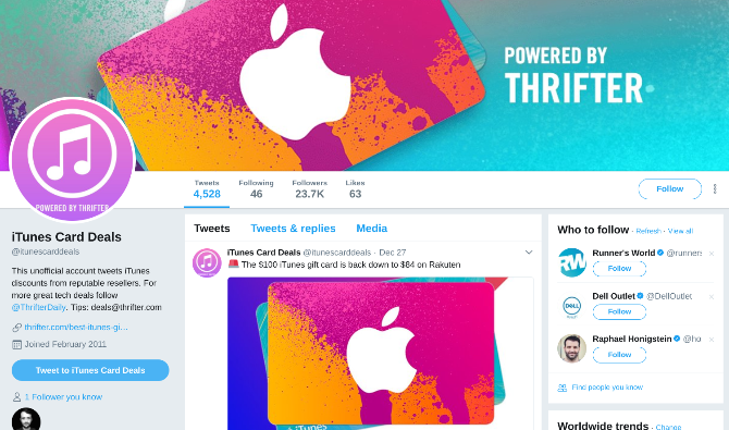 Twitter'da iTunes Hediye Kartı Fırsatları