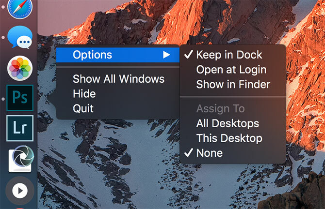 Mac Dock Seçenekleri