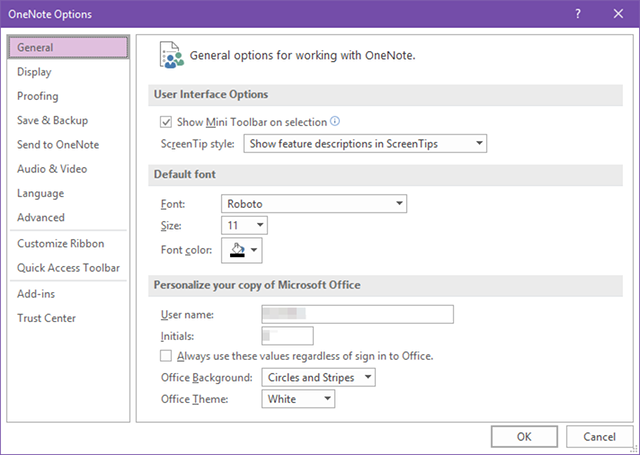 Onenote-arayüz-masaüstü-settings